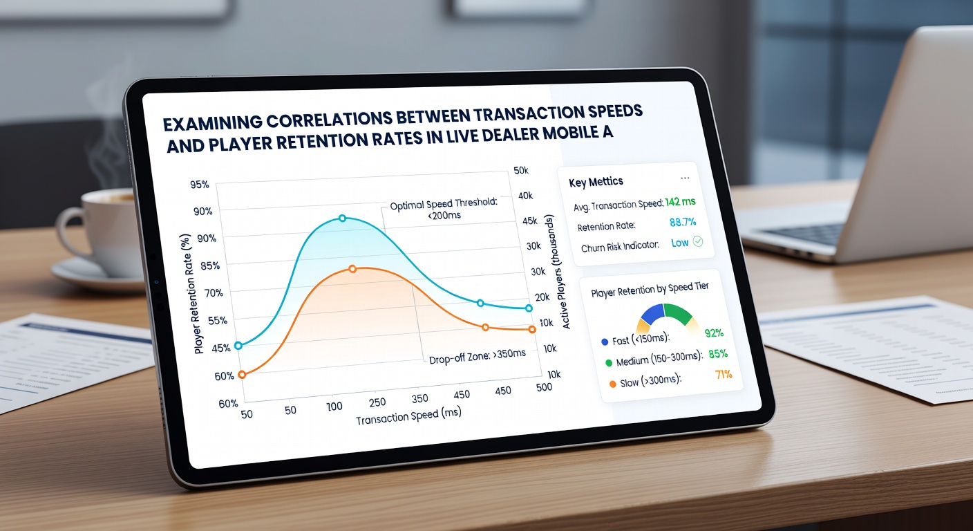 Datenvisualisierung zu Transaktionsgeschwindigkeiten und Spielerretention in Live-Dealer-Apps