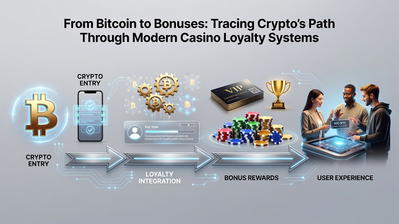 Moderne Casino-Loyalitätsoberfläche mit Krypto-Integration und Punkte-Tracking