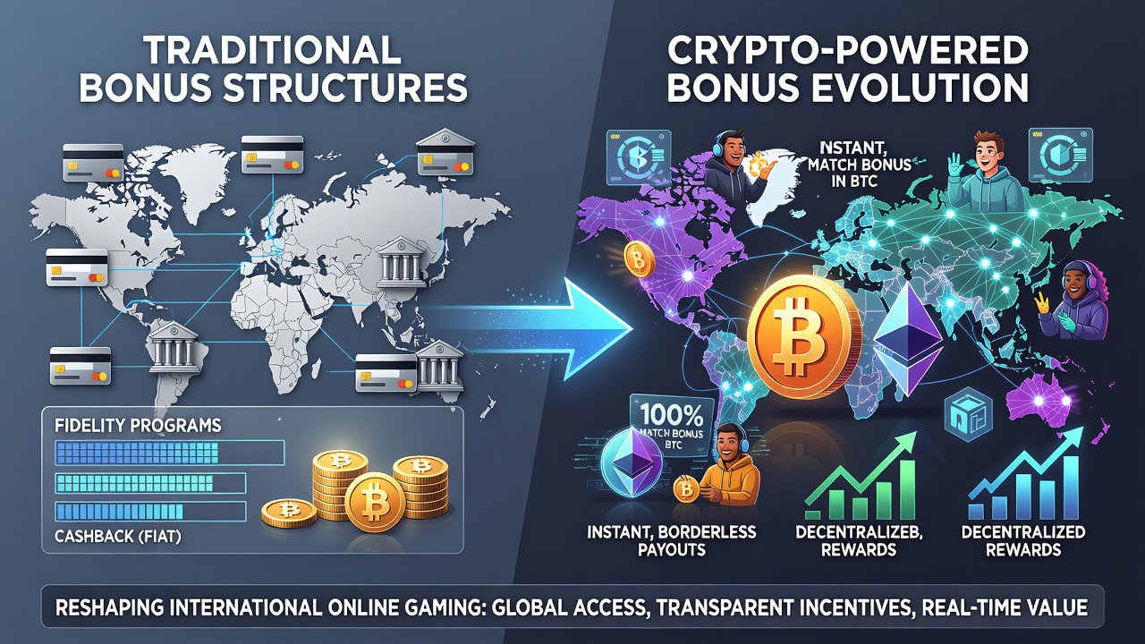 Illustration von Bonusanpassungen durch Kryptowährungen in internationalen Gaming-Umgebungen